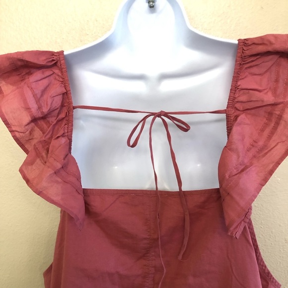 Treasure & Bond Flutter Sleeves Midi Dress in  Pink Mauve Tie Back Plus Size 3X - Picture 10 of 15